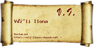 Váli Ilona névjegykártya
